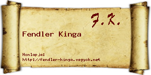 Fendler Kinga névjegykártya